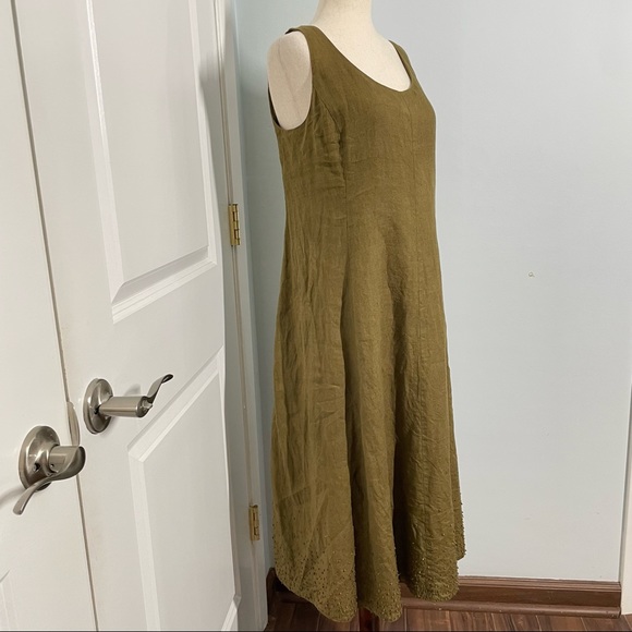 100% Linen A line Midi dress - Picture 9 of 14